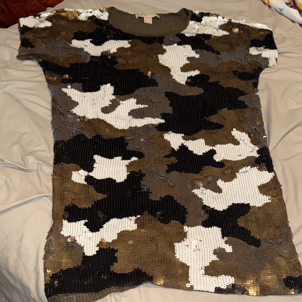 MICHAEL Michael Kors Sequin Camo Top